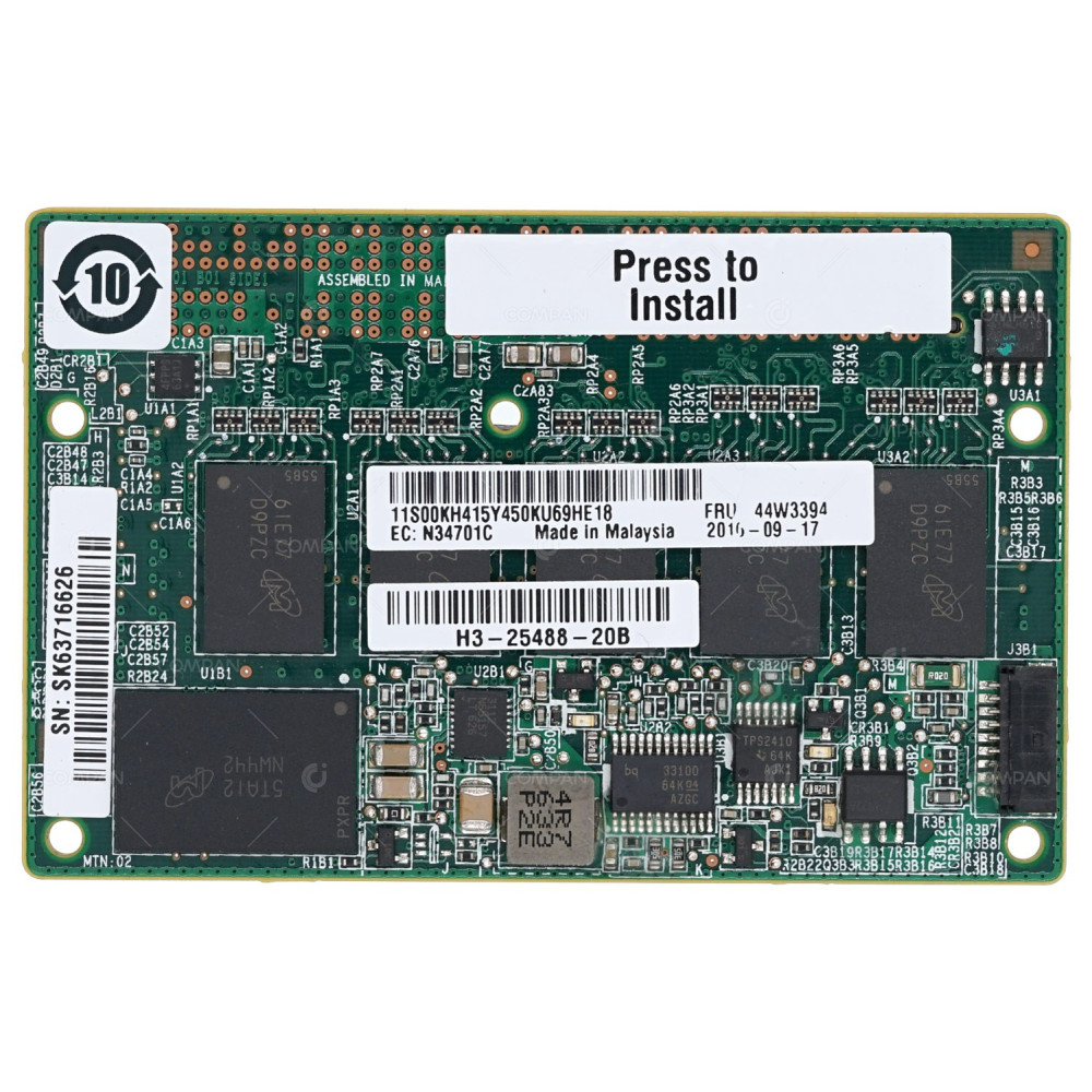 44W3394 IBM SERVERAID M5200 SERIES 2GB FLASH RAID 5 UPGRADE ADPATER - 00KH415